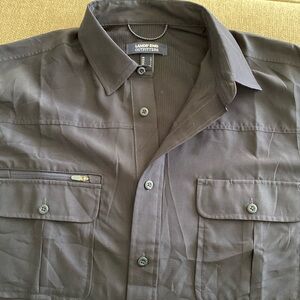NWOT Lands End Vented Button Down Shirt Mens LARGE Long Sleeve Roll Tab Hiking